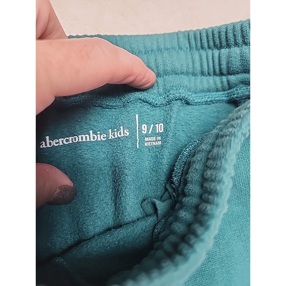 Abercrombie Fitch Kids Logo Sweatpants‎ Green Size 9/10 - Picture 2 of 7